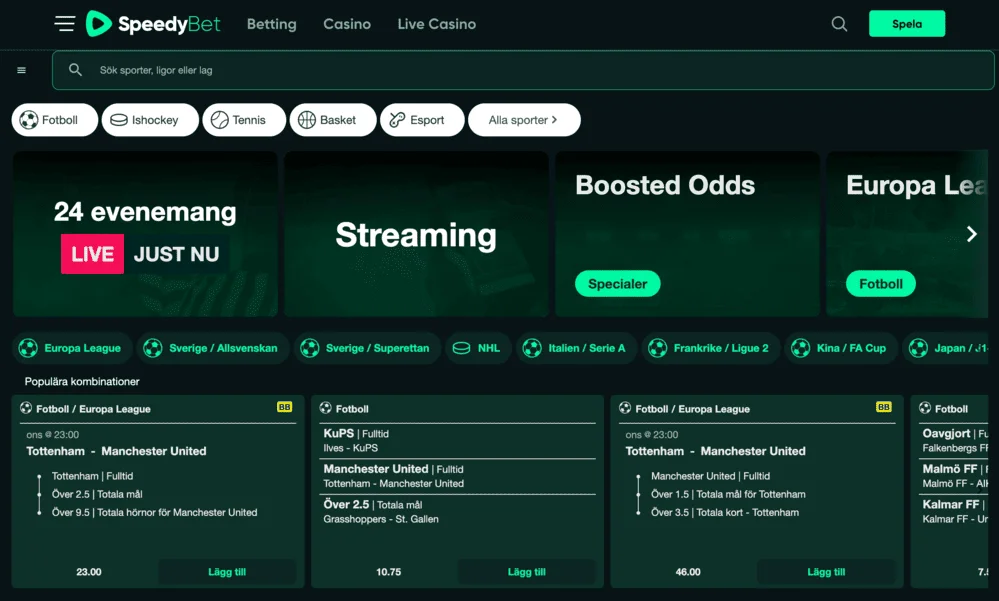 SpeedyBet screenshot